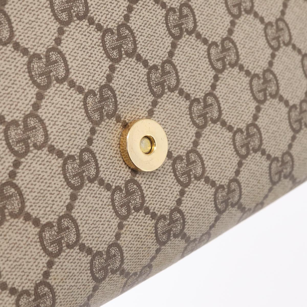 GUCCI GG Supreme Web Sherry Line Bag PVC Beige Gold 156 01 030 Auth 210047