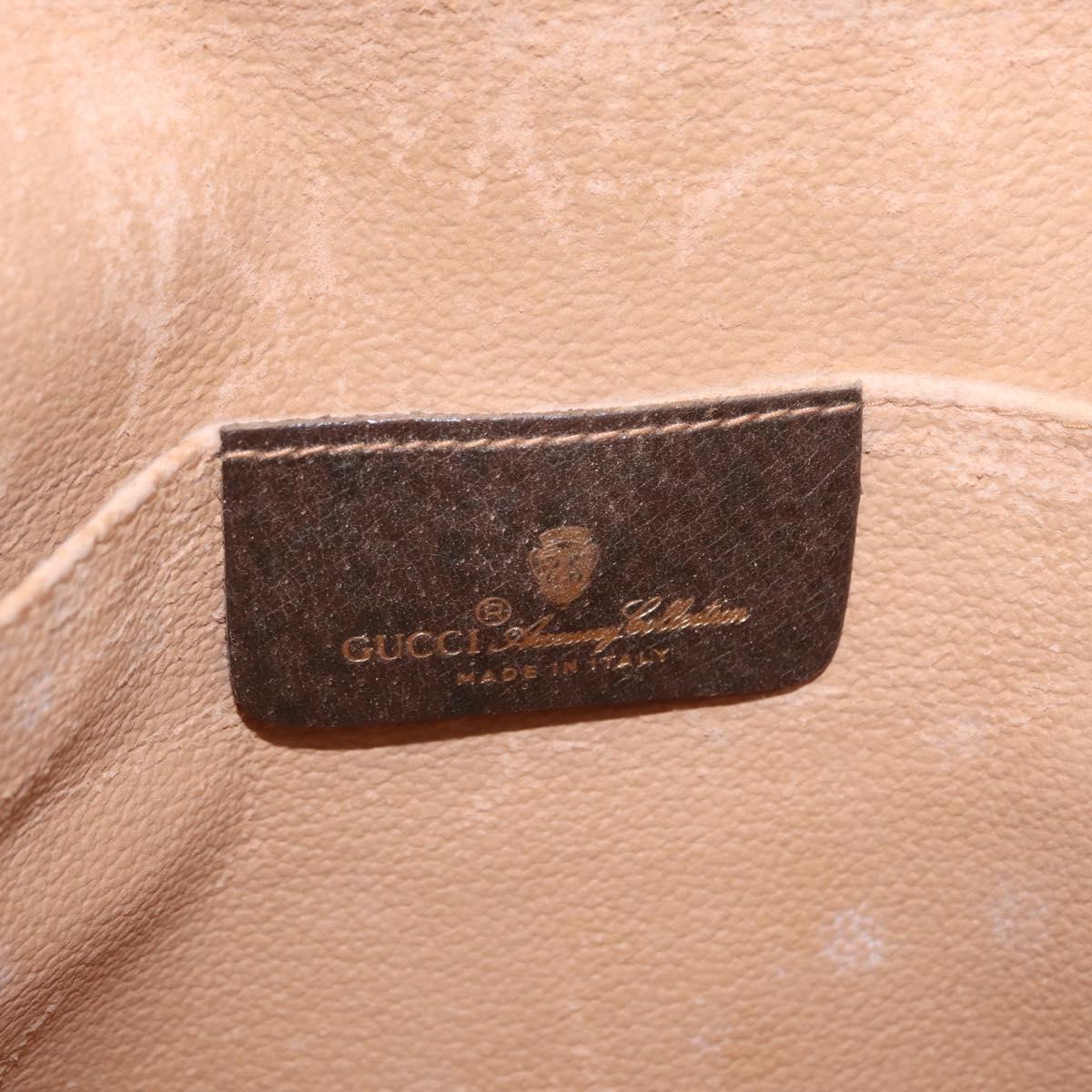 GUCCI GG Supreme Web Sherry Line Bag PVC Beige Gold 156 01 030 Auth 210047