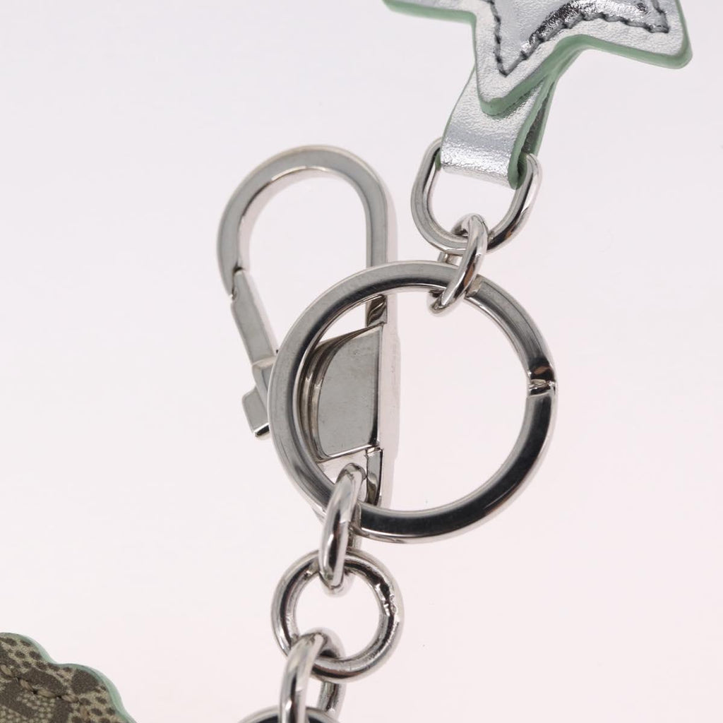 GUCCI GG Supreme Yuko Higuchi Boris Key Holder PVC Green Silver Auth 210125SM