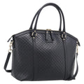 GUCCI Micro GG Canvas Guccissima Bag Leather 2way Black Gold 449657 Auth 210602V