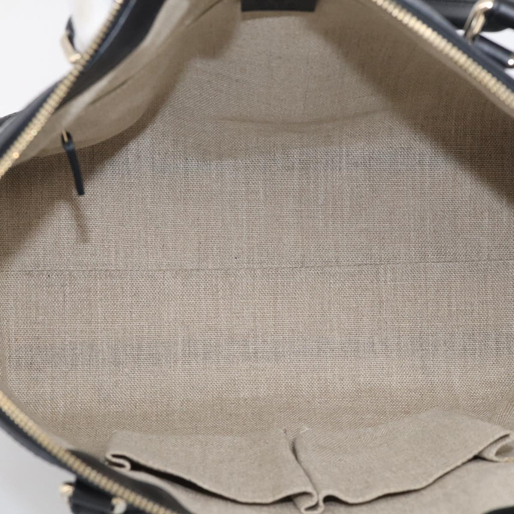 GUCCI Micro GG Canvas Guccissima Bag Leather 2way Black Gold 449657 Auth 210602V