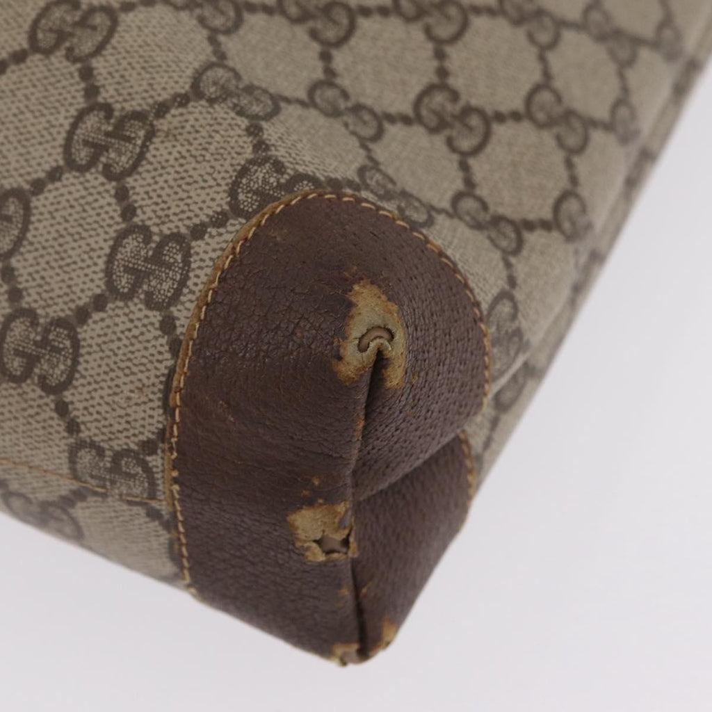 GUCCI GG Supreme Web Sherry Line Tote Bag PVC Beige Gold Auth 210632
