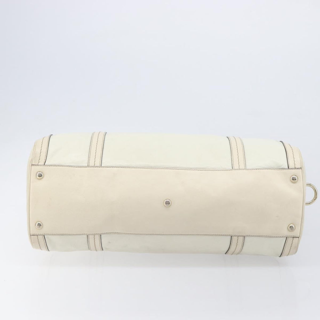 GUCCI Duchess Hysteria Hand Bag Leather White Gold 181488 Auth 210643