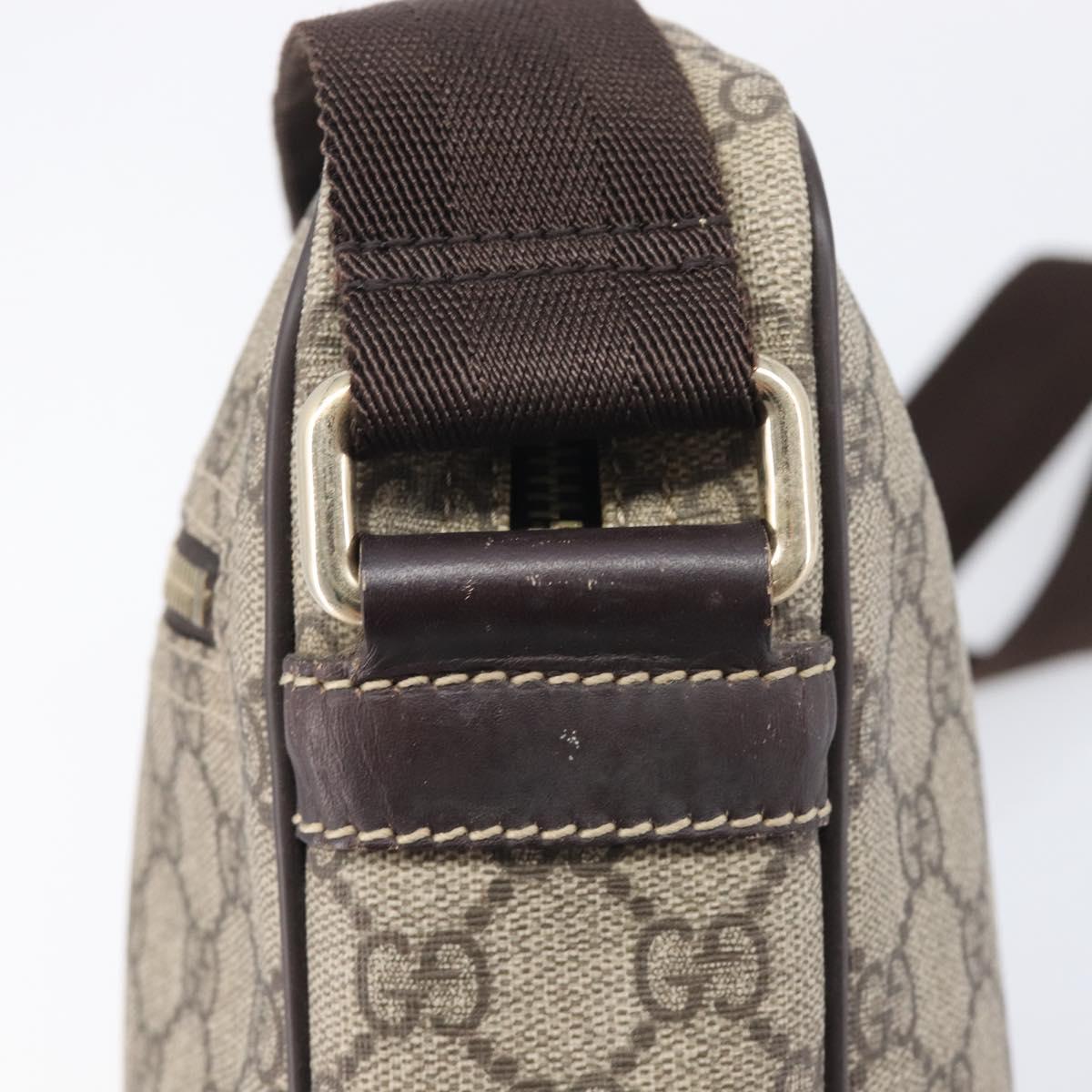 GUCCI GG Supreme Shoulder Bag PVC Beige Gold 201448 Auth 210644A