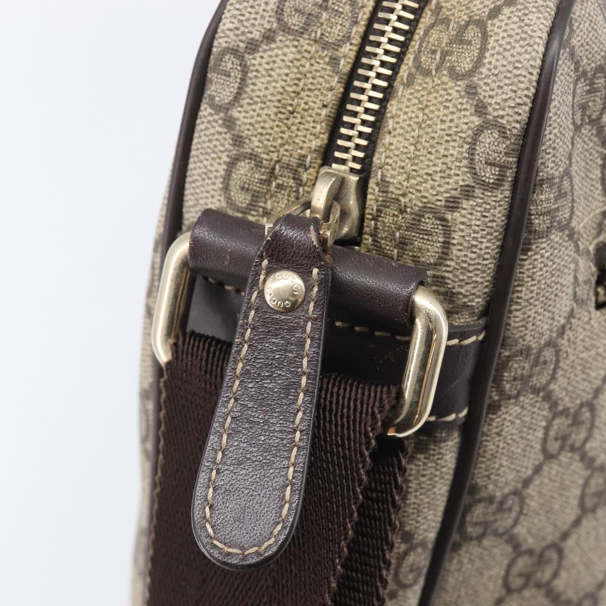 GUCCI GG Supreme Shoulder Bag PVC Beige Gold 201448 Auth 210644A