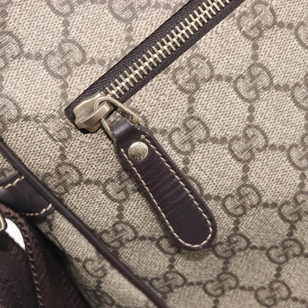 GUCCI GG Supreme Shoulder Bag PVC Beige Gold 201448 Auth 210644A