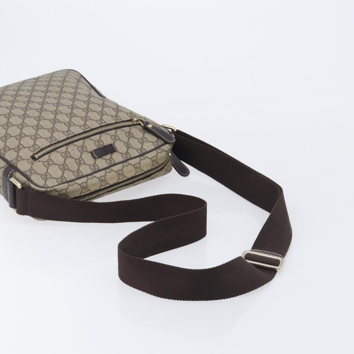 GUCCI GG Supreme Shoulder Bag PVC Beige Gold 201448 Auth 210644A