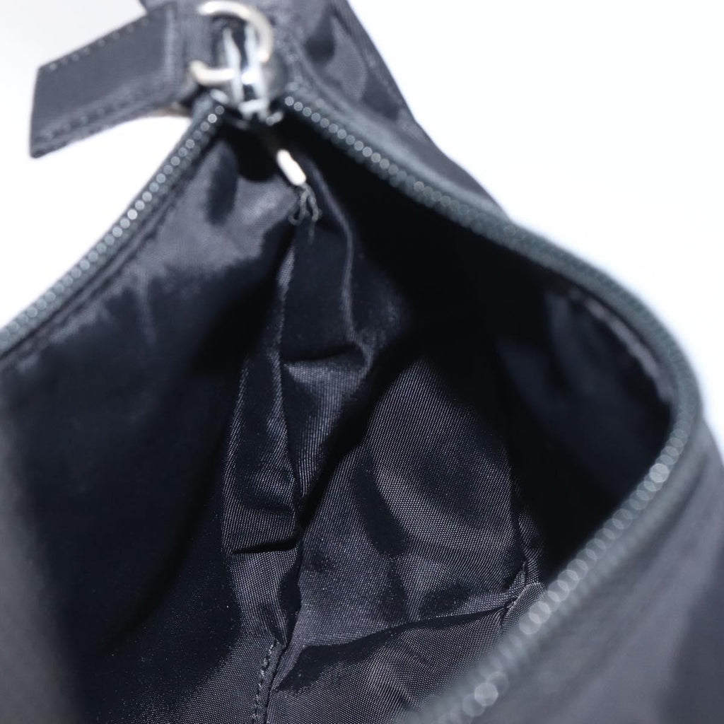 PRADA Hand Pouch Nylon Black Silver Auth 210726V