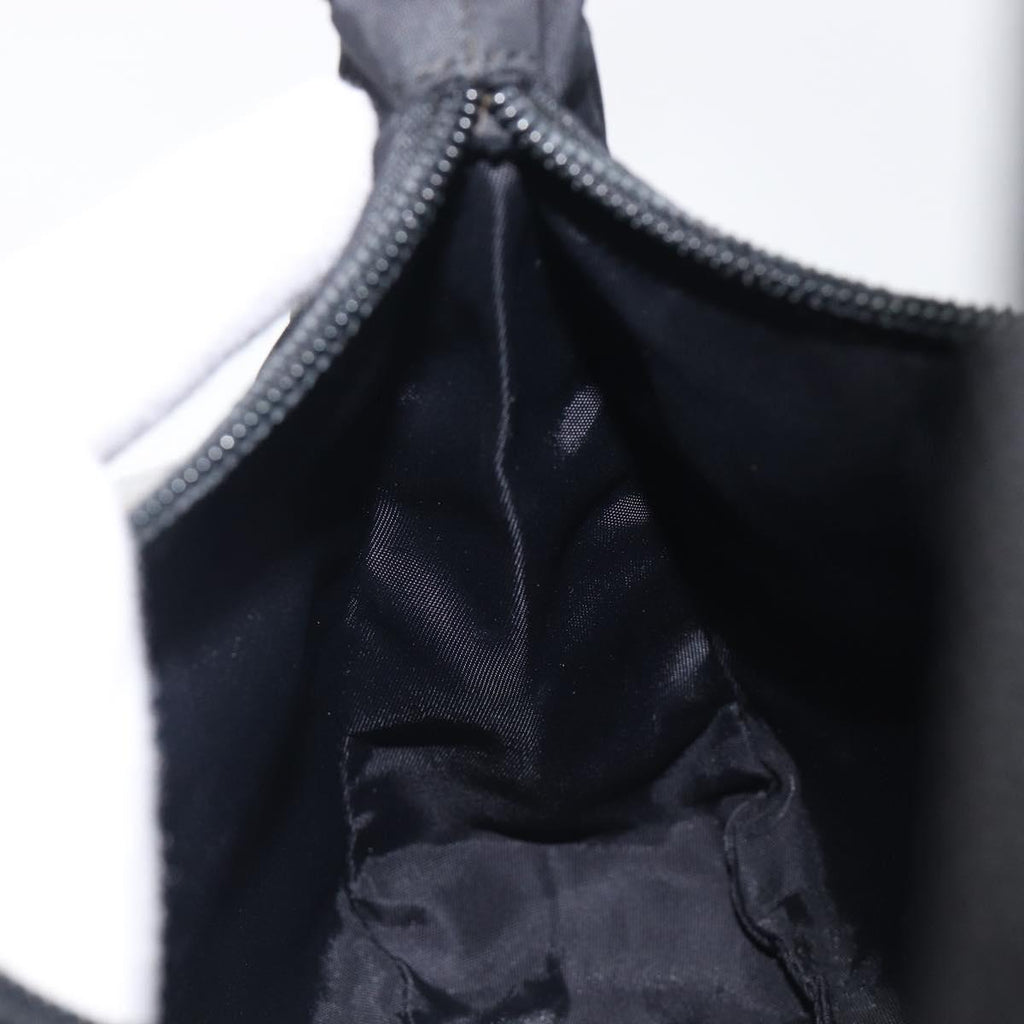 PRADA Hand Pouch Nylon Black Silver Auth 210726V