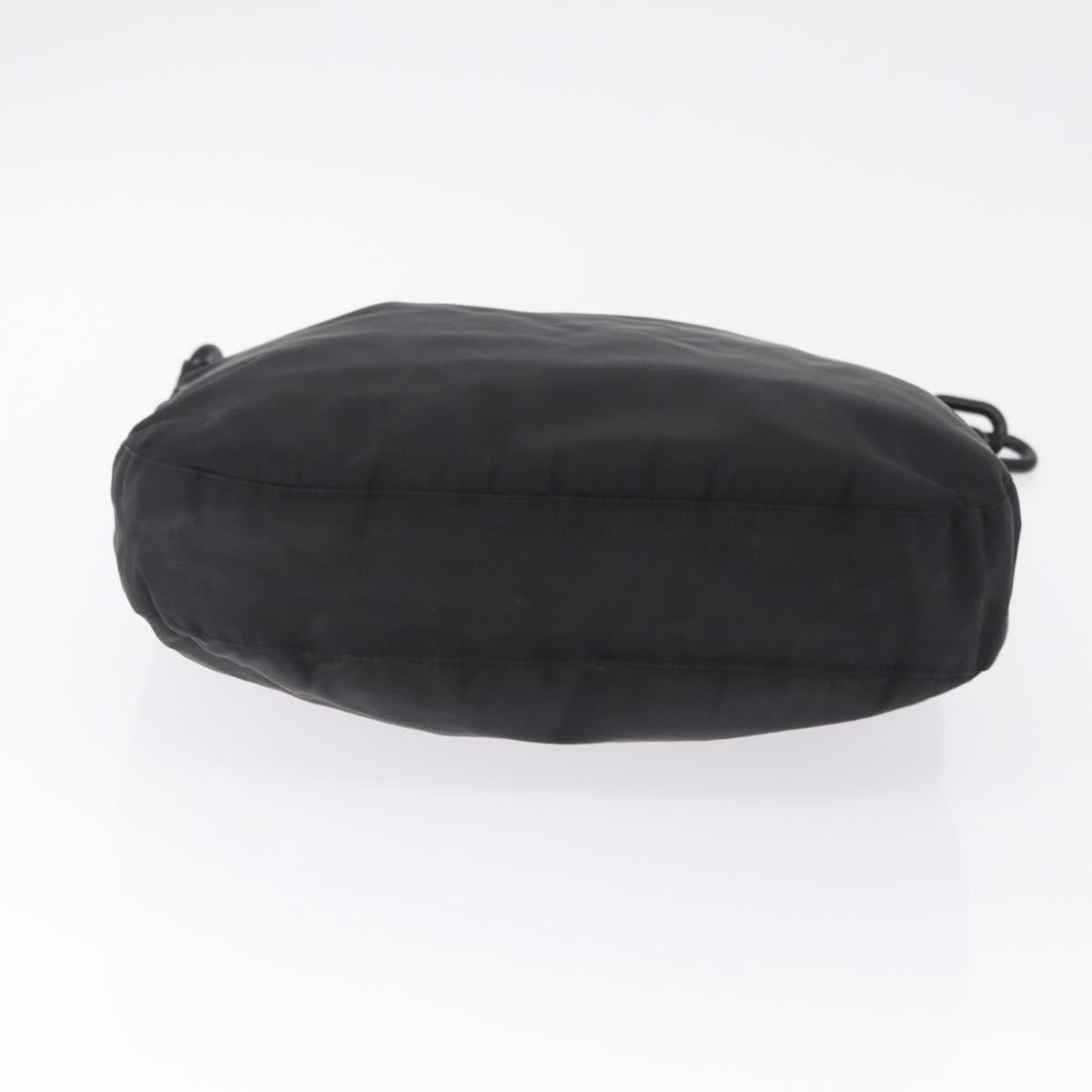 PRADA Plastic Chain Shoulder Bag Nylon Black Silver Auth 210743A