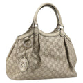 GUCCI GG Canvas Guccissima Sukey Hand Bag Leather Gold 211944 Auth 210784V