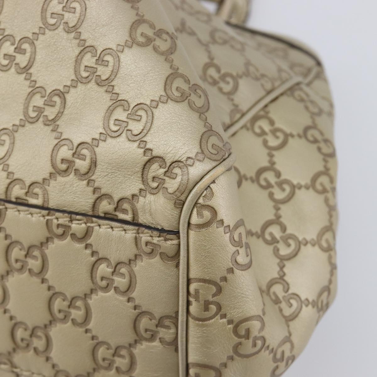 GUCCI GG Canvas Guccissima Sukey Hand Bag Leather Gold 211944 Auth 210784V