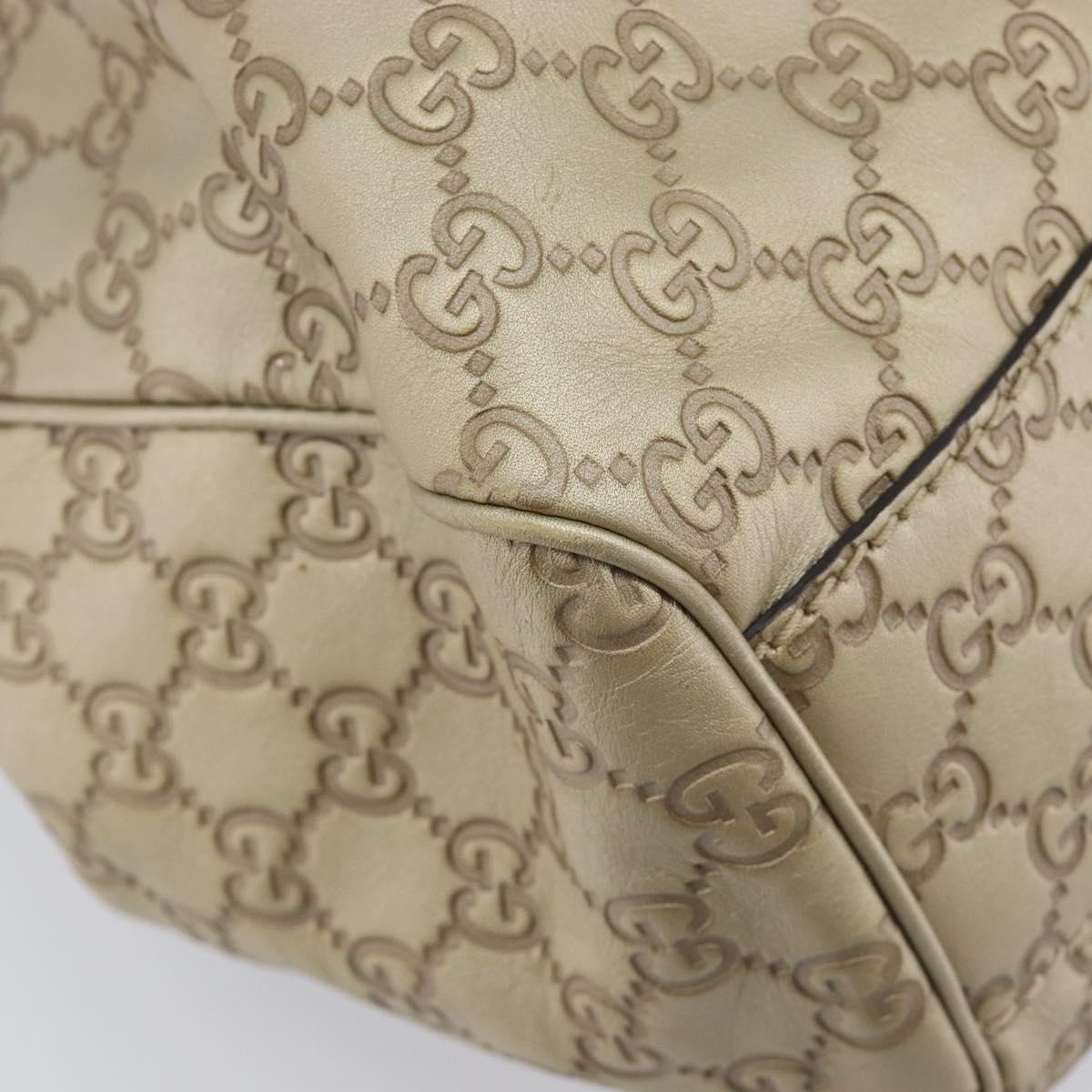 GUCCI GG Canvas Guccissima Sukey Hand Bag Leather Gold 211944 Auth 210784V