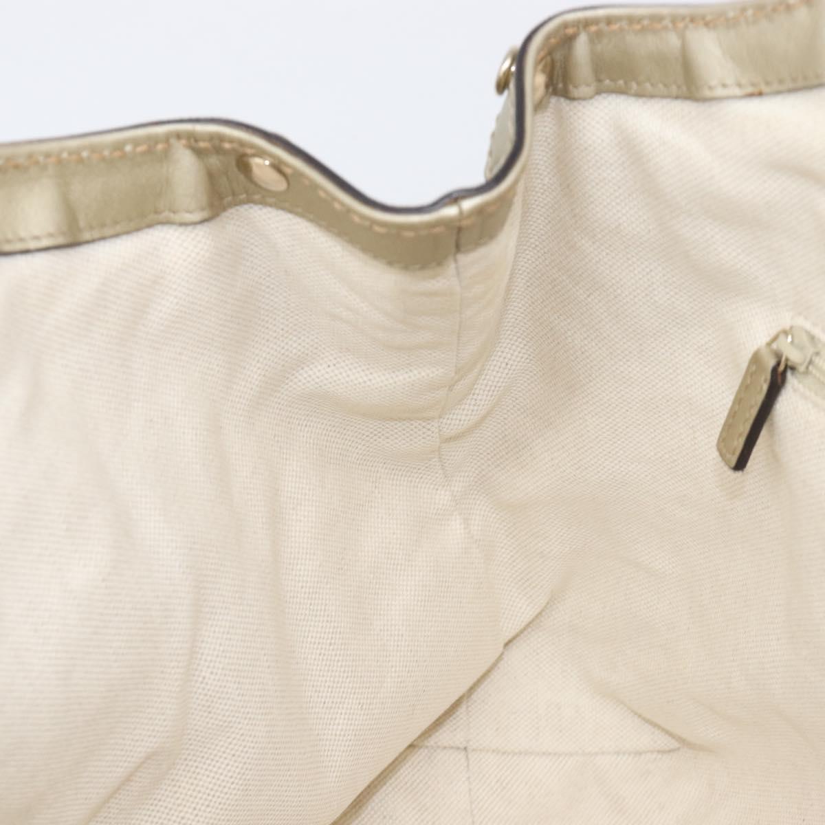GUCCI GG Canvas Guccissima Sukey Hand Bag Leather Gold 211944 Auth 210784V