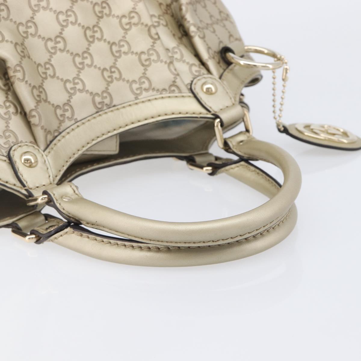 GUCCI GG Canvas Guccissima Sukey Hand Bag Leather Gold 211944 Auth 210784V