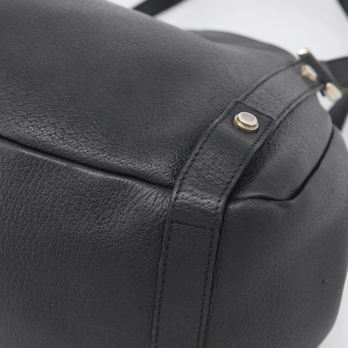 GUCCI Abbey Tote Bag Leather Black Gold 130736 Auth 211019V