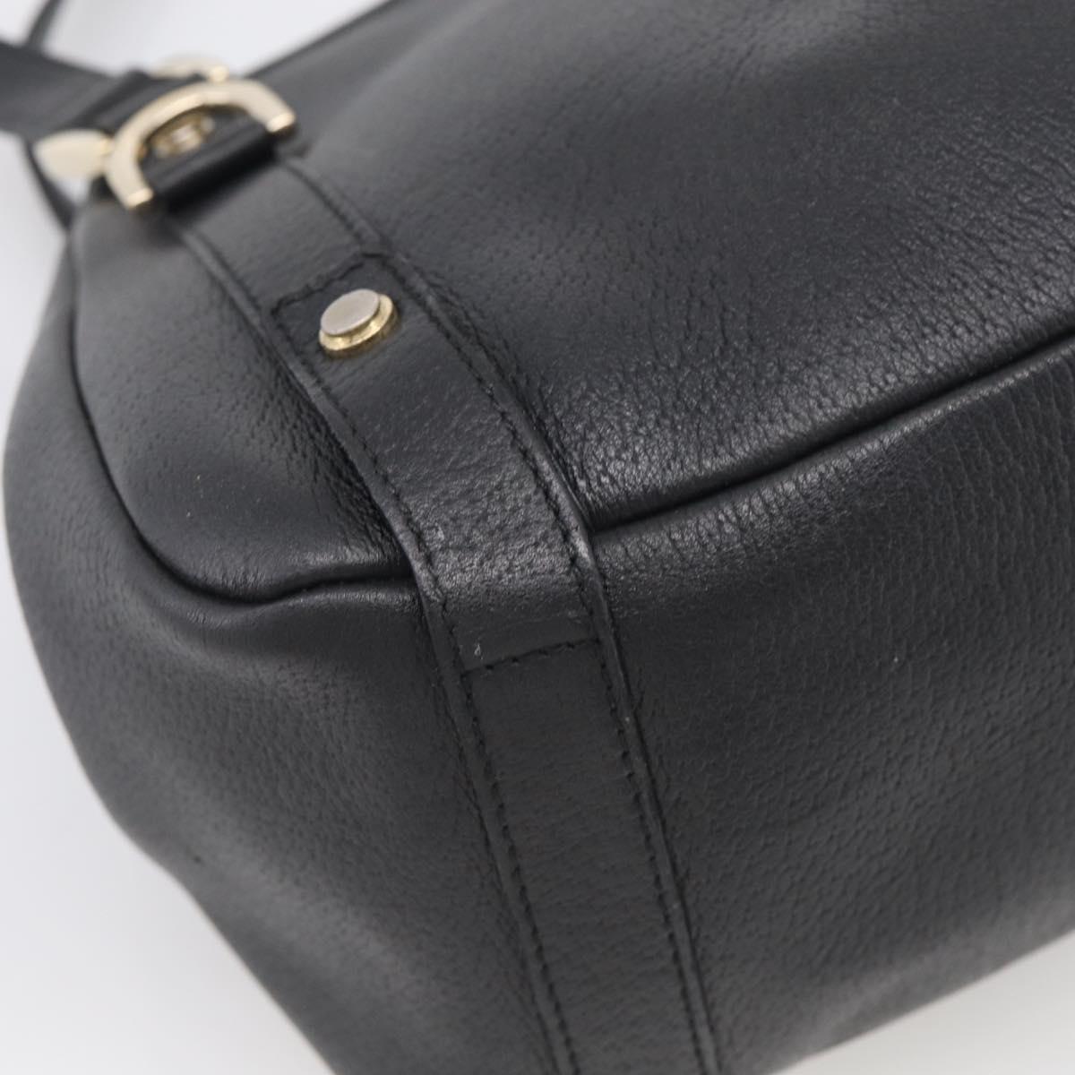 GUCCI Abbey Tote Bag Leather Black Gold 130736 Auth 211019V