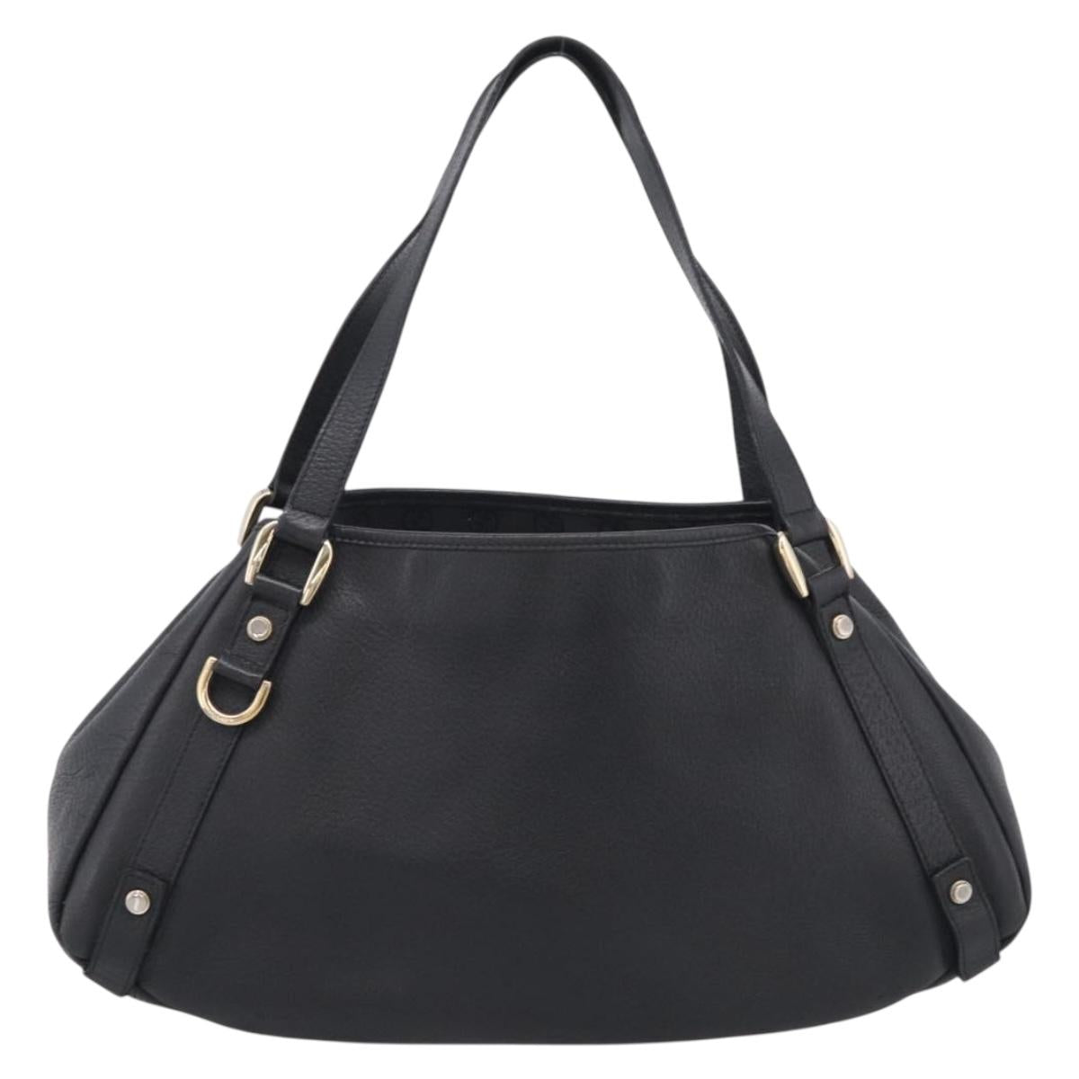 GUCCI Abbey Tote Bag Leather Black Gold 130736 Auth 211019V