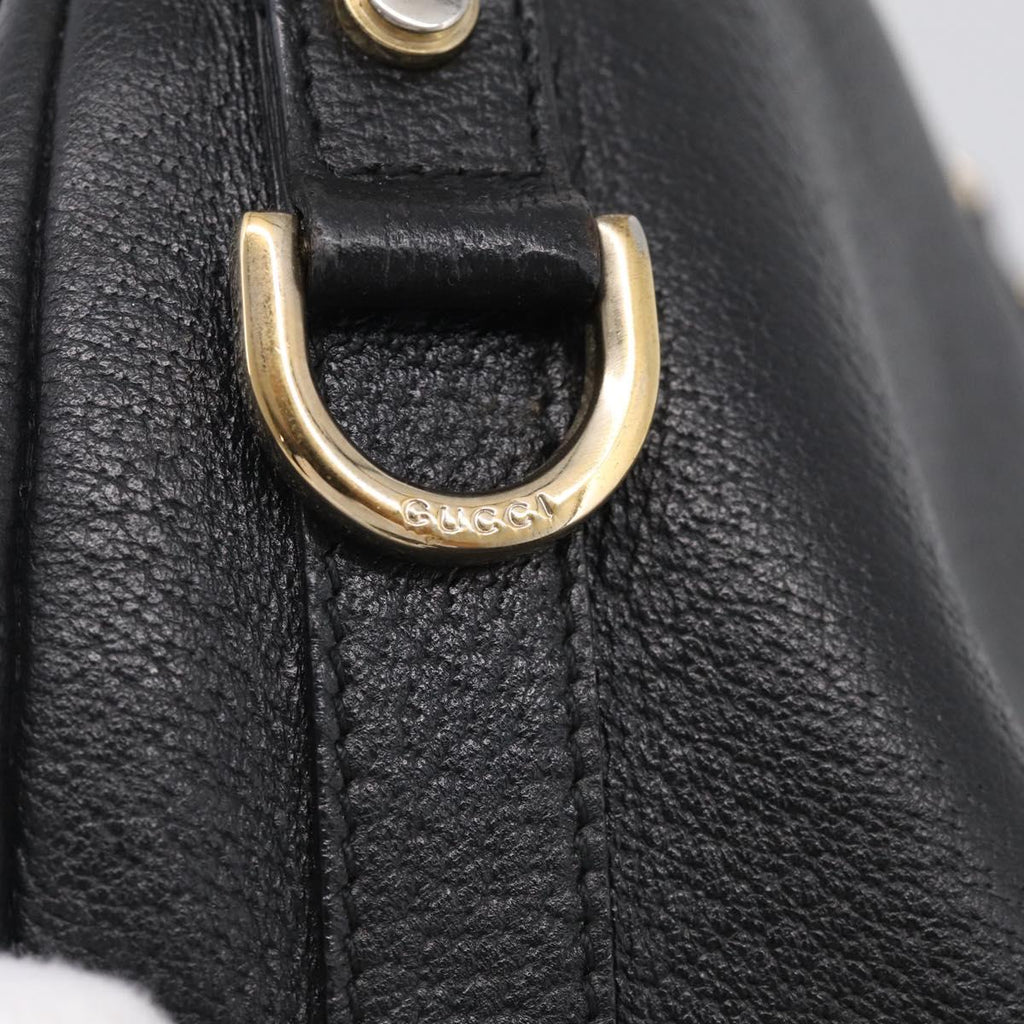 GUCCI Abbey Tote Bag Leather Black Gold 130736 Auth 211019V