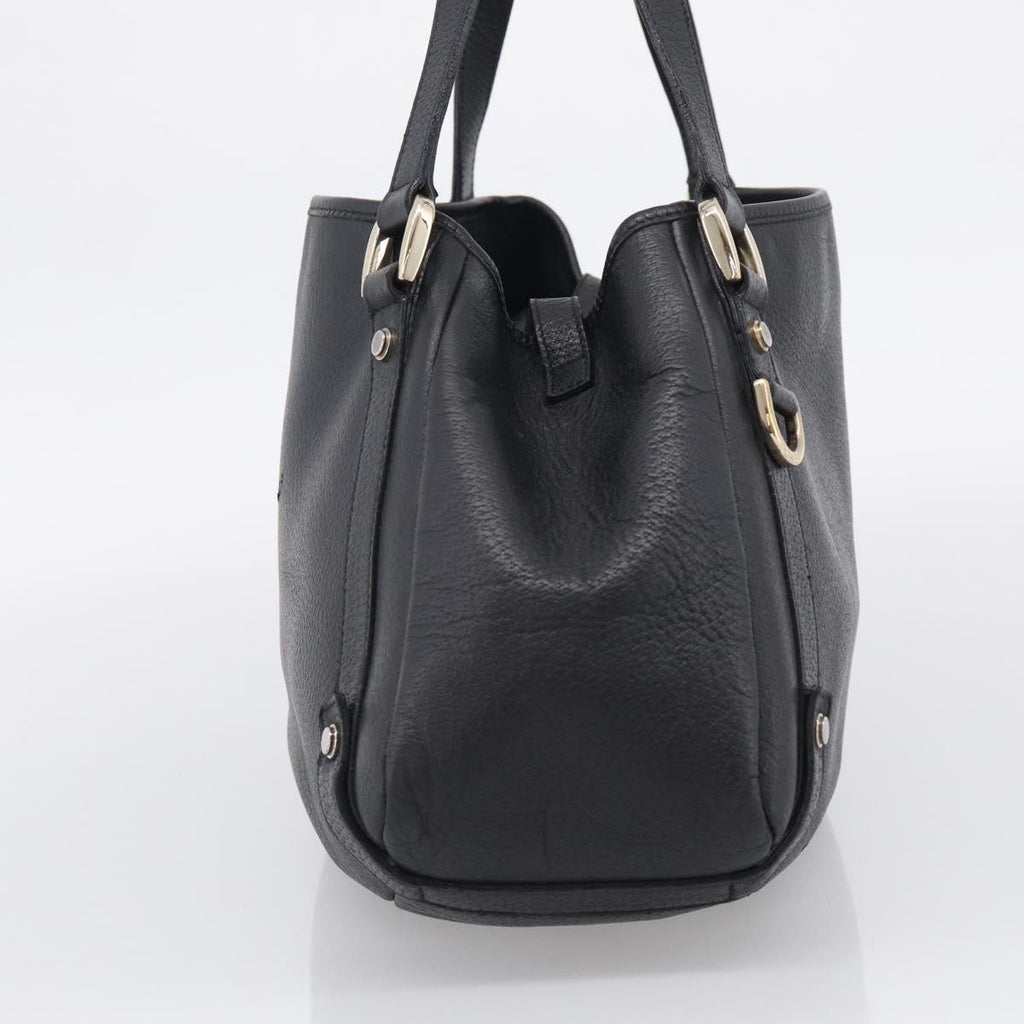 GUCCI Abbey Tote Bag Leather Black Gold 130736 Auth 211019V