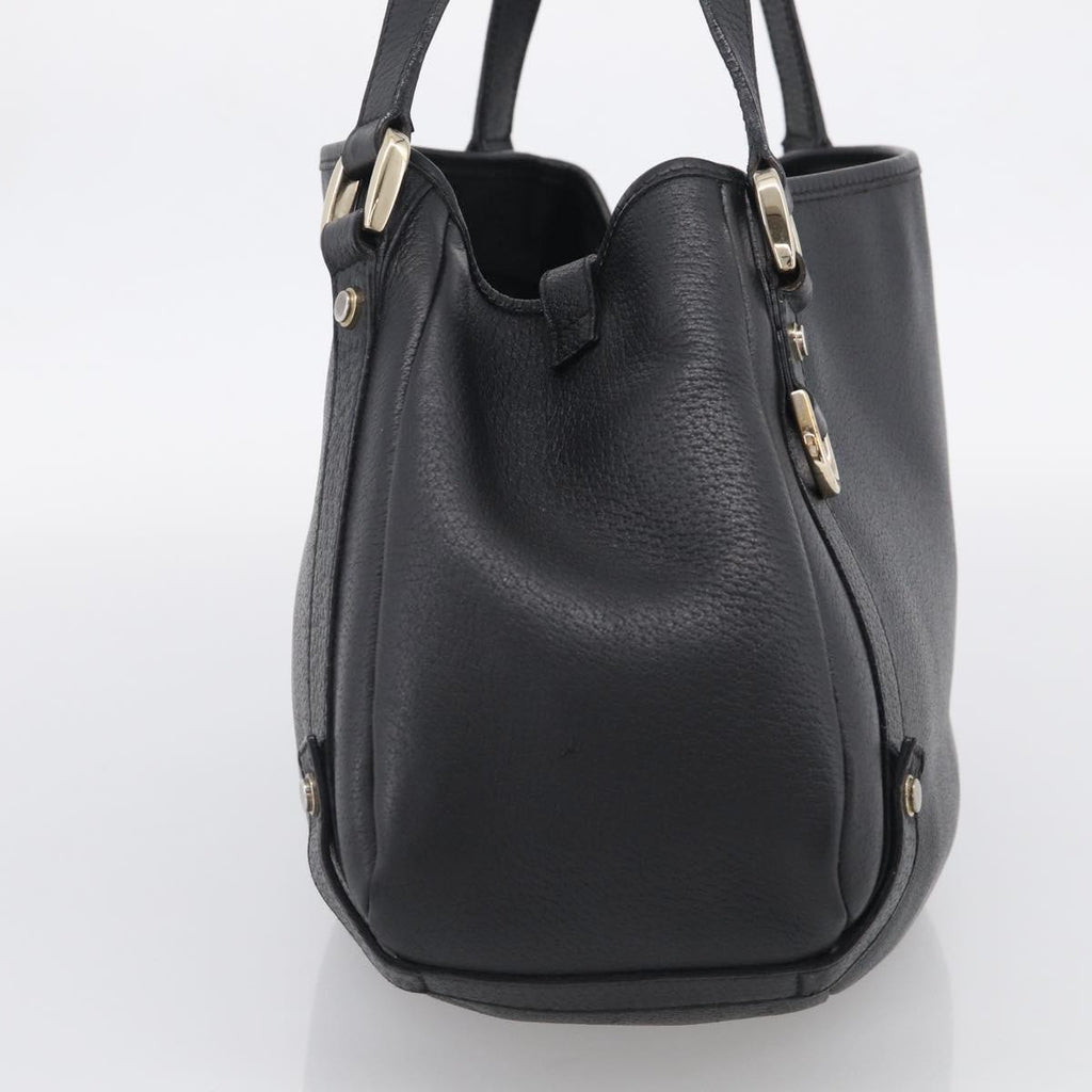 GUCCI Abbey Tote Bag Leather Black Gold 130736 Auth 211019V