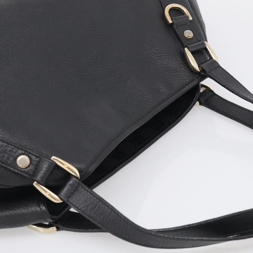 GUCCI Abbey Tote Bag Leather Black Gold 130736 Auth 211019V