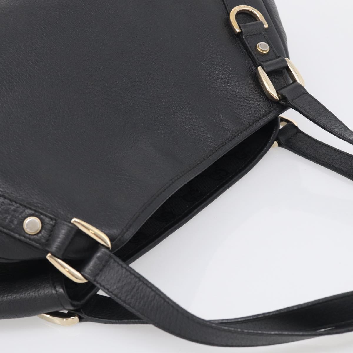 GUCCI Abbey Tote Bag Leather Black Gold 130736 Auth 211019V