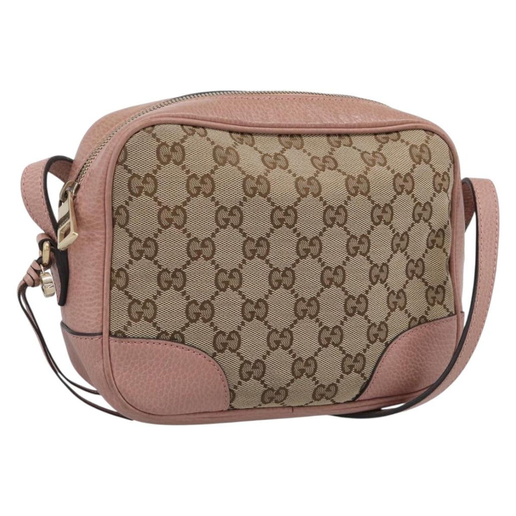 GUCCI GG Canvas Shoulder Bag Beige Gold 449413 Auth 211020V