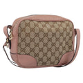 GUCCI GG Canvas Shoulder Bag Beige Gold 449413 Auth 211020V