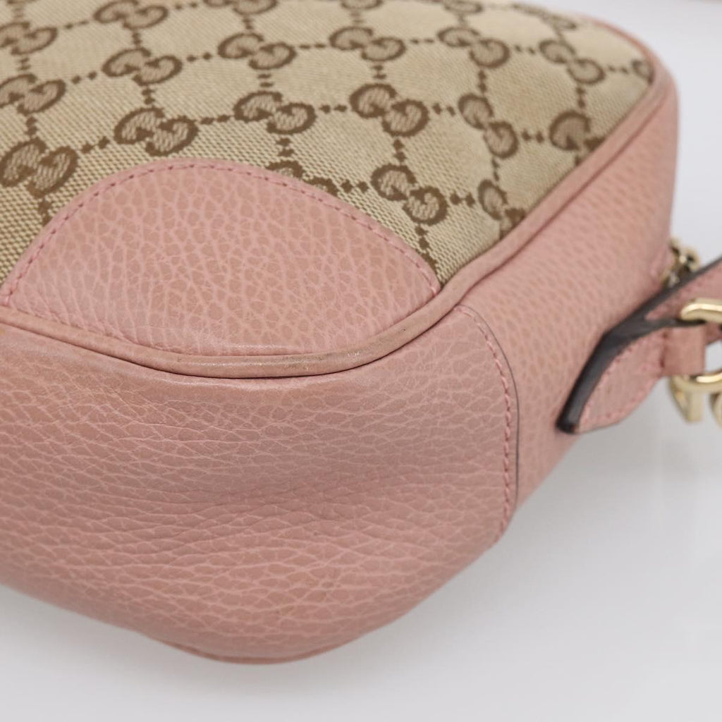 GUCCI GG Canvas Shoulder Bag Beige Gold 449413 Auth 211020V