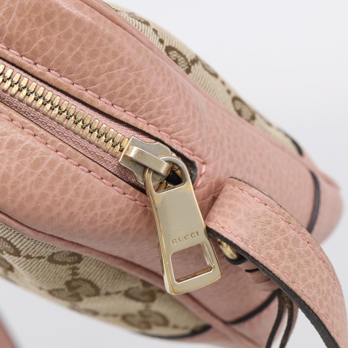 GUCCI GG Canvas Shoulder Bag Beige Gold 449413 Auth 211020V
