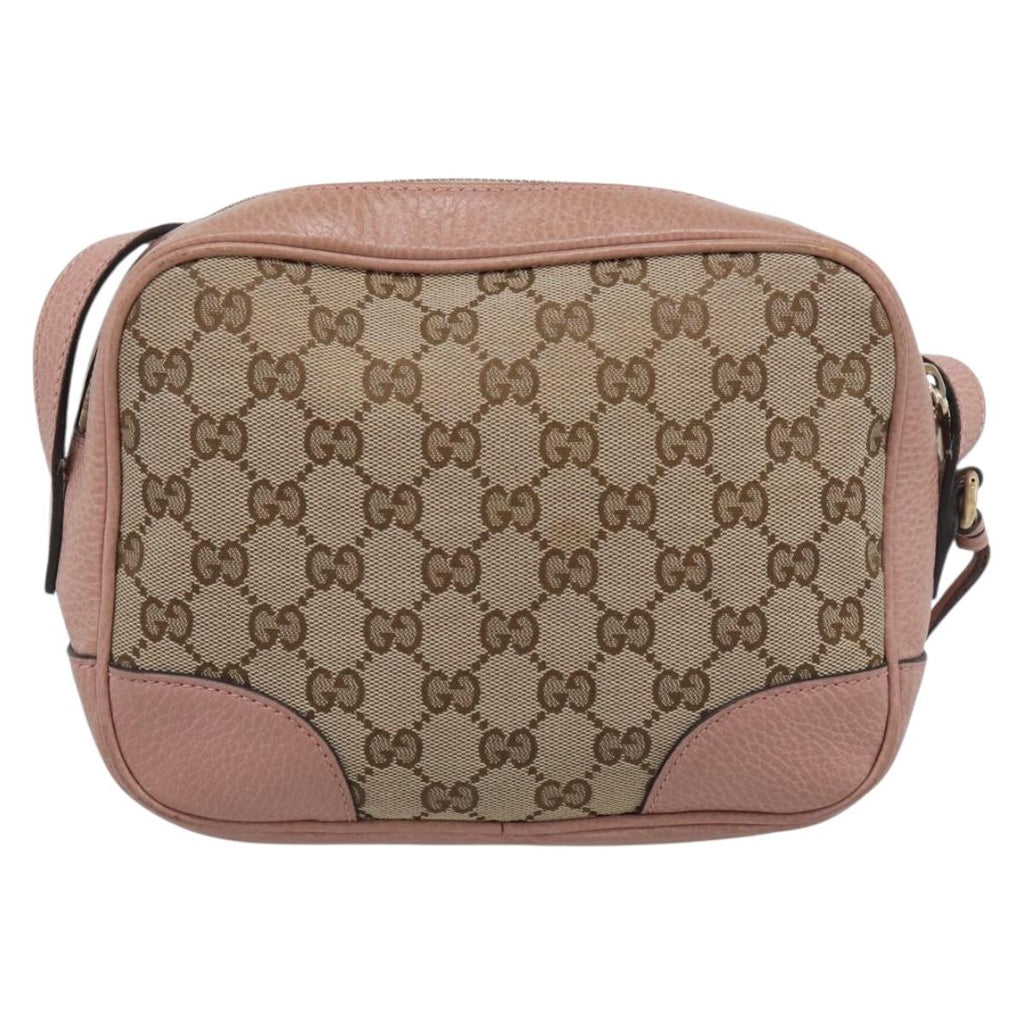 GUCCI GG Canvas Shoulder Bag Beige Gold 449413 Auth 211020V