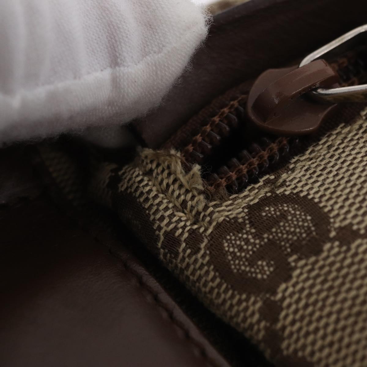 GUCCI GG Canvas Waist Bag Beige Silver 28566 Auth 211883
