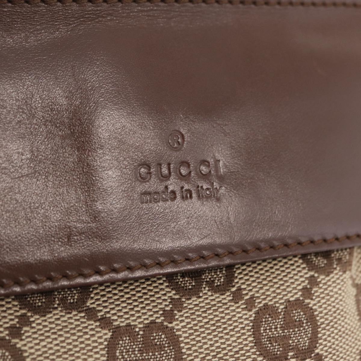 GUCCI GG Canvas Waist Bag Beige Silver 28566 Auth 211883