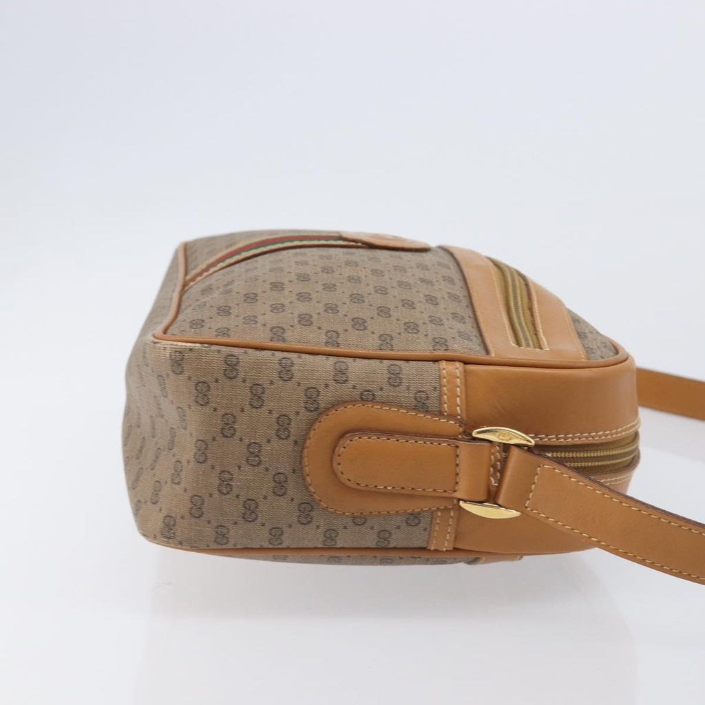 GUCCI Micro GG Supreme Web Sherry Line Bag PVC Beige 001 261 0942 Auth 211904
