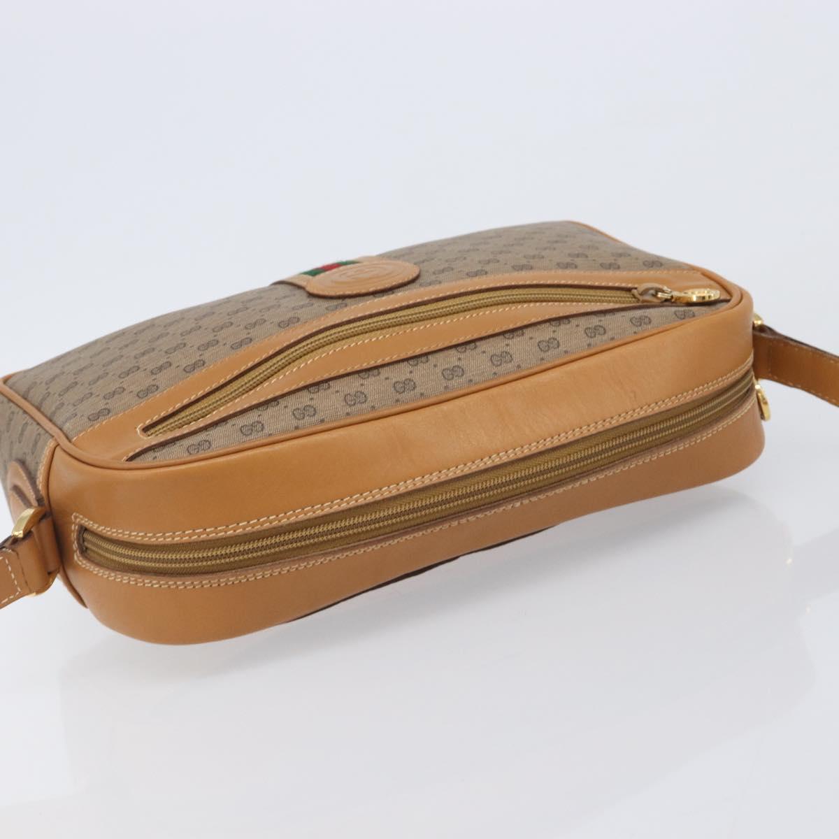GUCCI Micro GG Supreme Web Sherry Line Bag PVC Beige 001 261 0942 Auth 211904