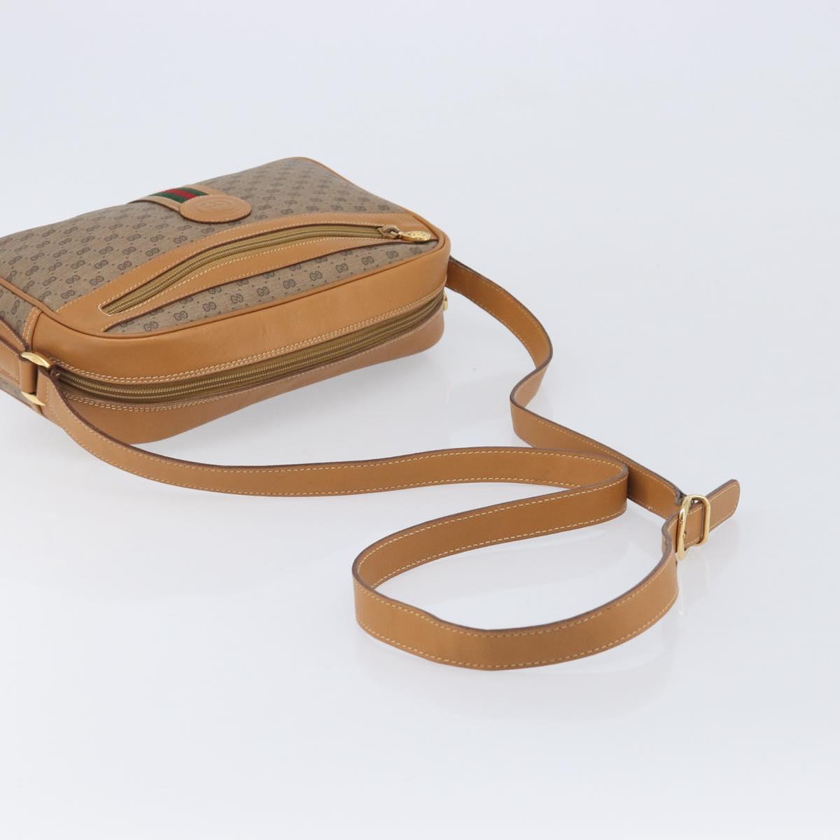 GUCCI Micro GG Supreme Web Sherry Line Bag PVC Beige 001 261 0942 Auth 211904