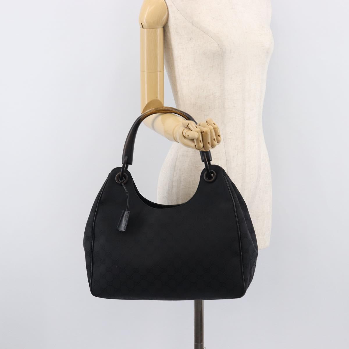 GUCCI GG Canvas Hand Bag Black 106494 Auth 211923V