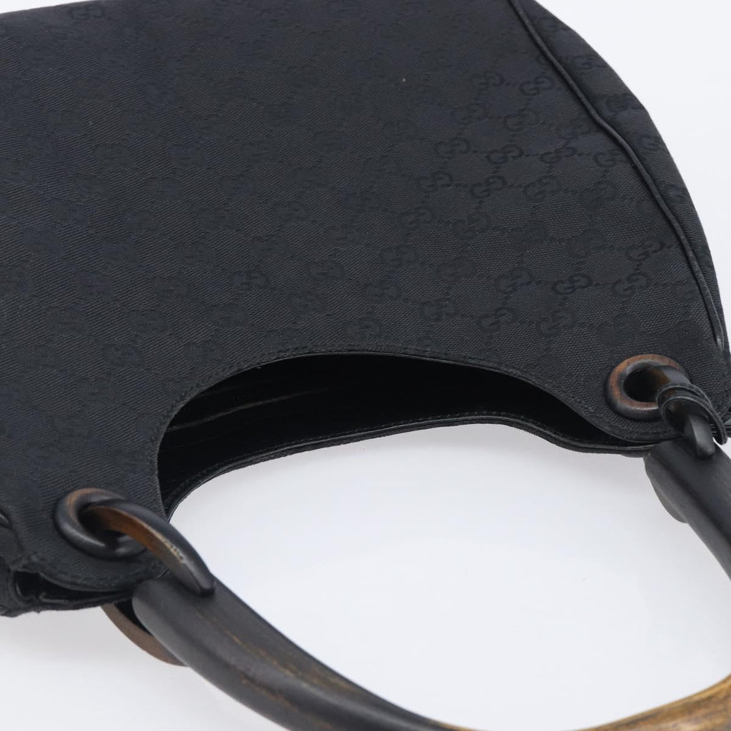 GUCCI GG Canvas Hand Bag Black 106494 Auth 211923V