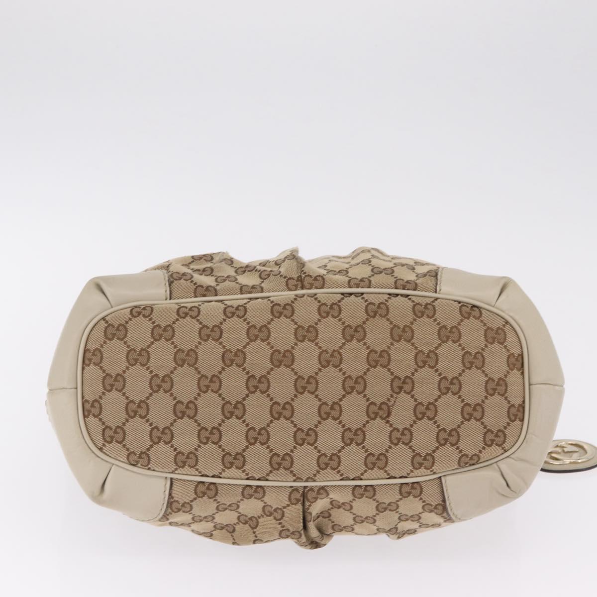 GUCCI GG Canvas Hand Bag Beige Gold 247902 Auth 213008