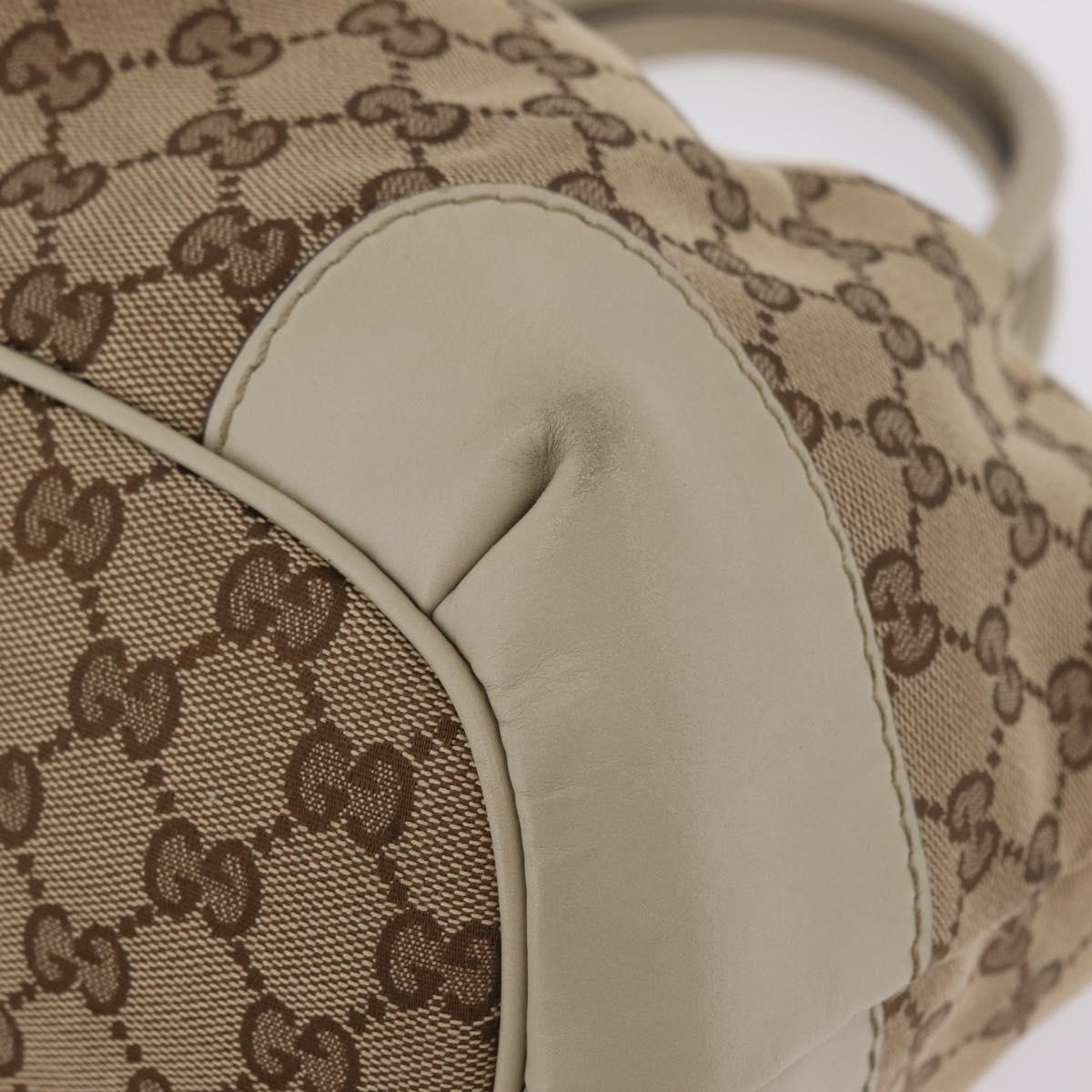 GUCCI GG Canvas Hand Bag Beige Gold 247902 Auth 213008