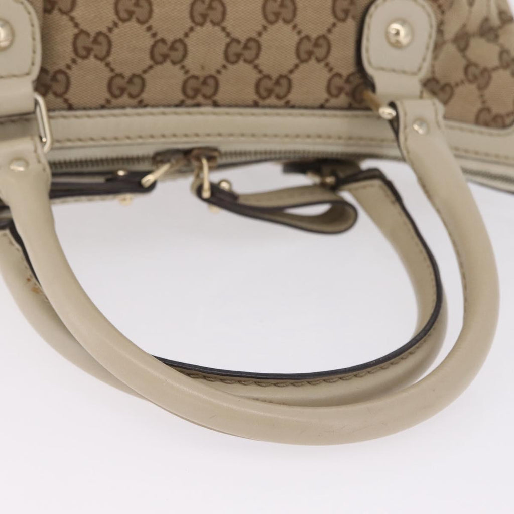GUCCI GG Canvas Hand Bag Beige Gold 247902 Auth 213008