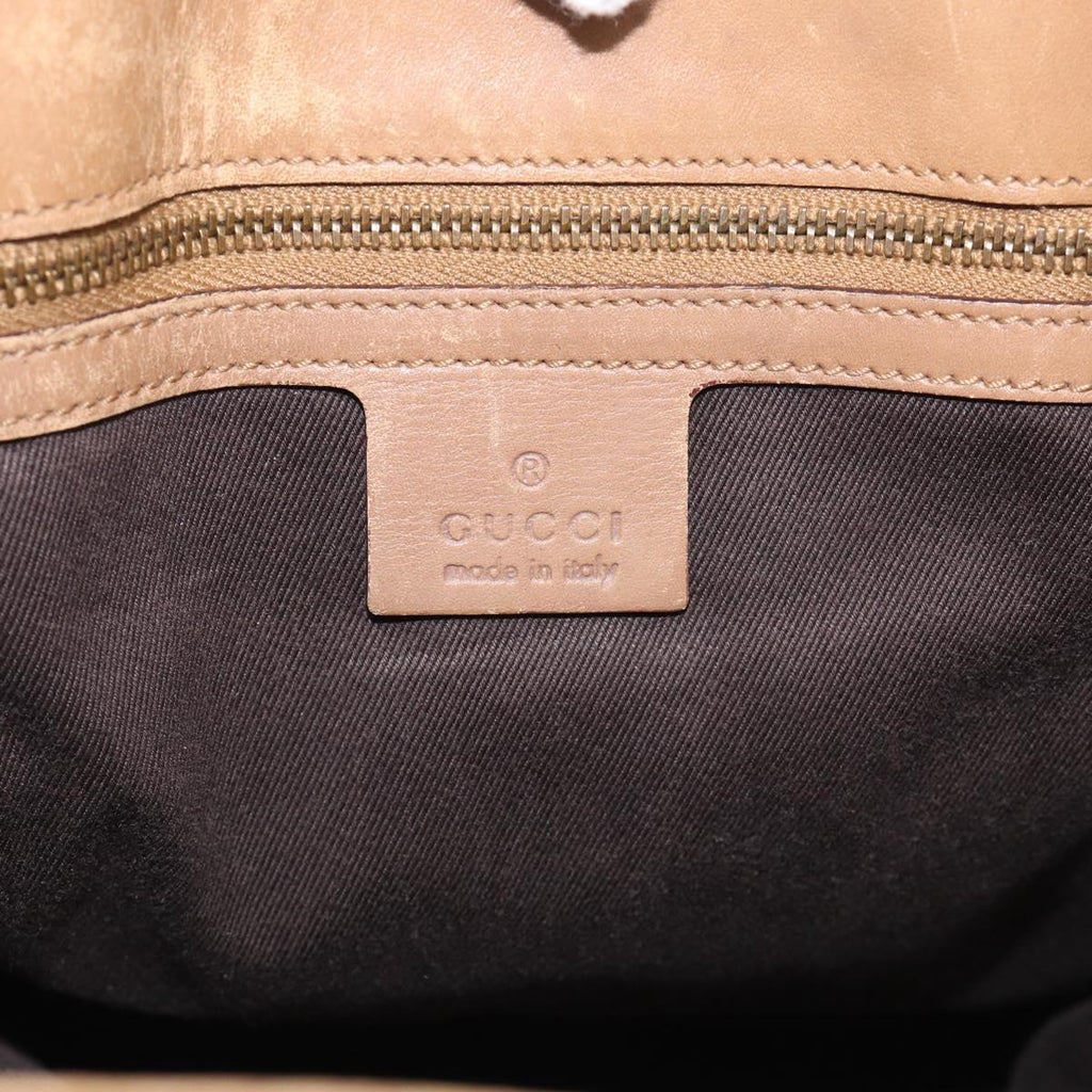 GUCCI GG Canvas Shoulder Bag Beige Gold 109101 Auth 213151