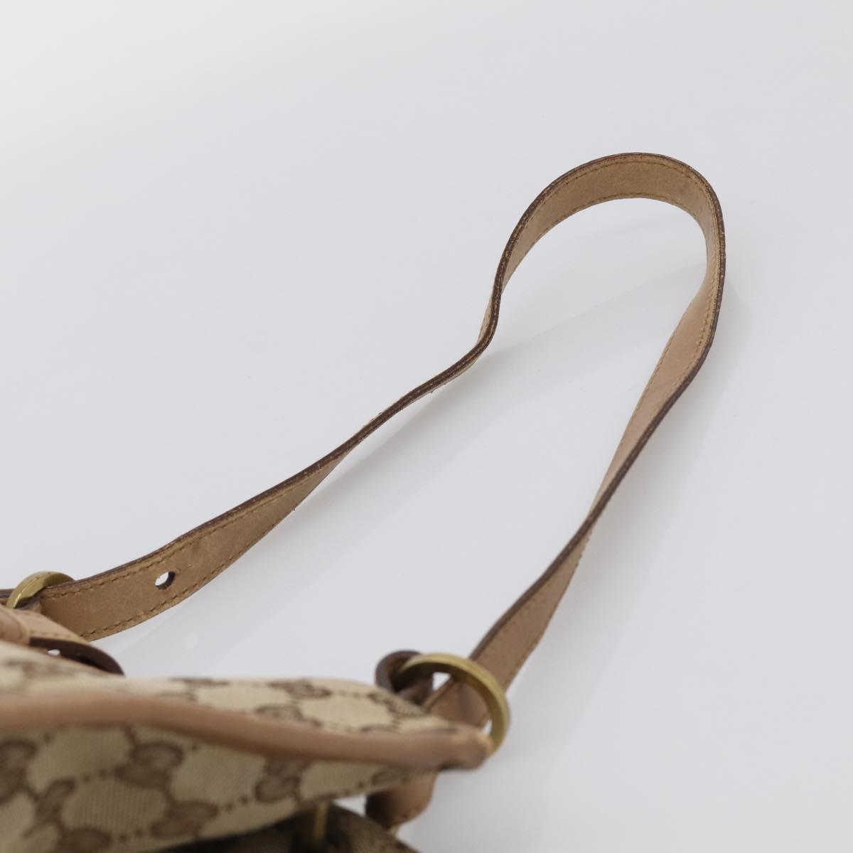 GUCCI GG Canvas Shoulder Bag Beige Gold 109101 Auth 213151