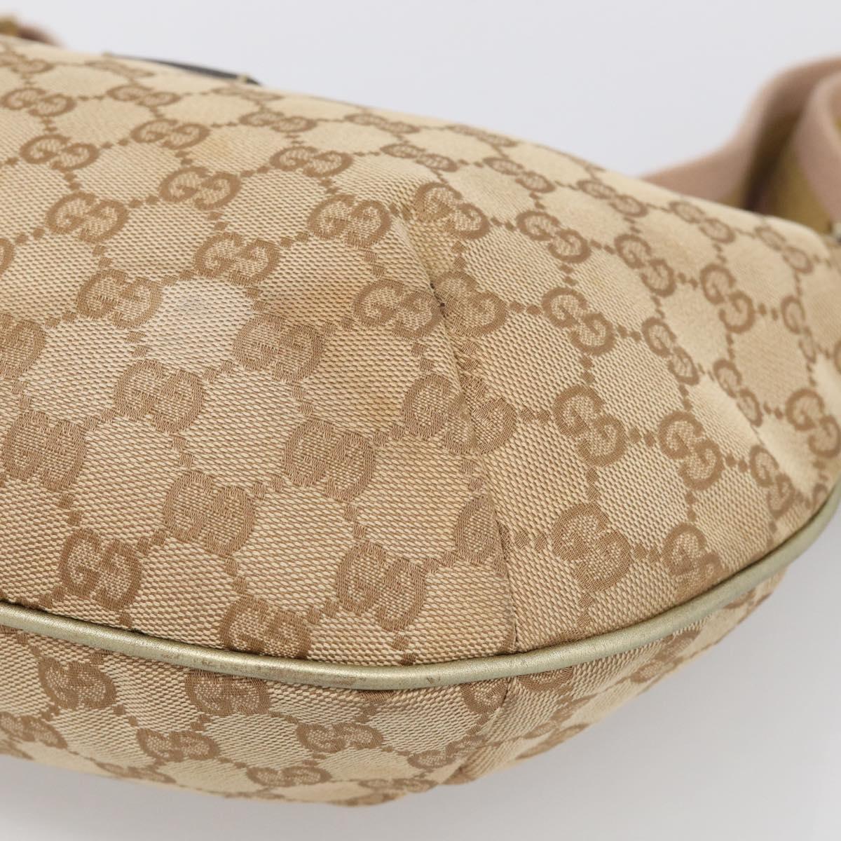 GUCCI GG Canvas Sherry Line Shoulder Bag Gold Beige 181092 Auth 213153A
