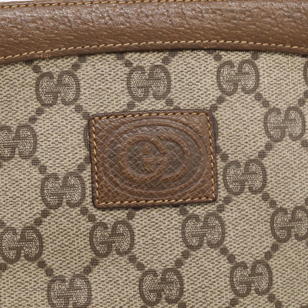 GUCCI GG Supreme Shoulder Bag PVC Beige Auth 213165