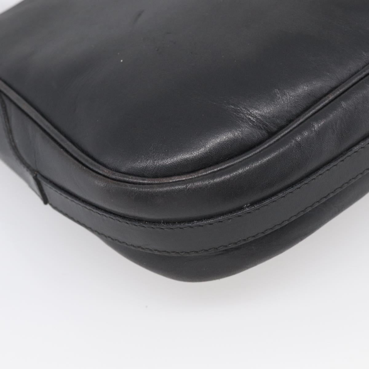 GUCCI Micro GG Supreme Web Sherry Line Bag Leather Black 001 41 4425 Auth 213166