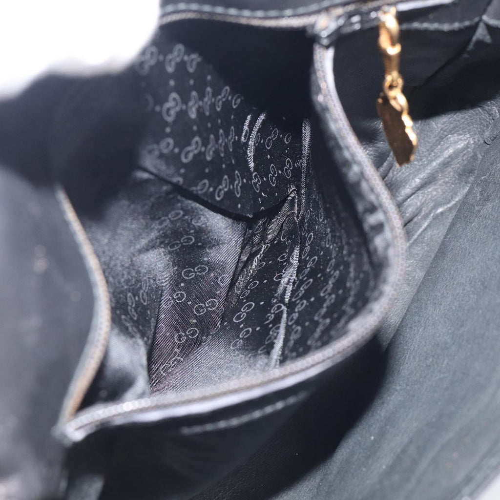 GUCCI Micro GG Supreme Web Sherry Line Bag Leather Black 001 41 4425 Auth 213166
