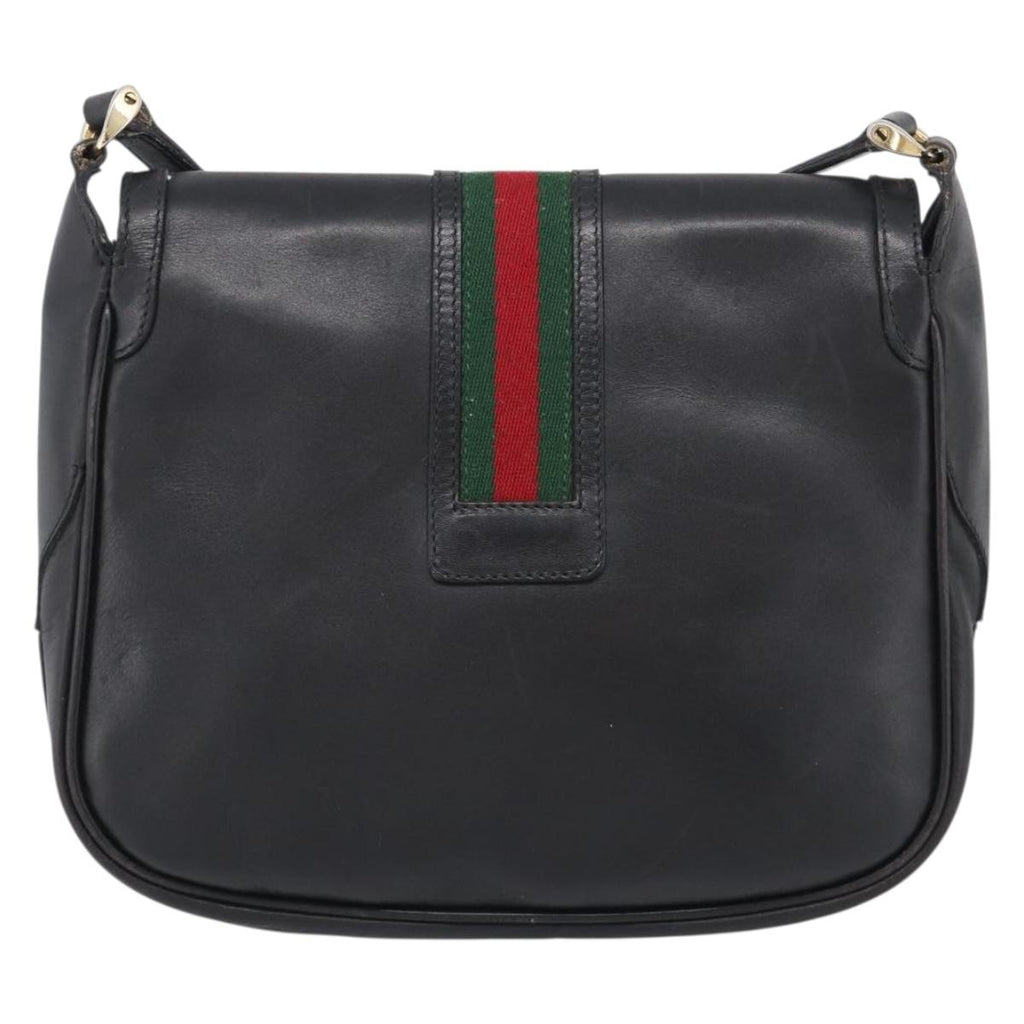 GUCCI Micro GG Supreme Web Sherry Line Bag Leather Black 001 41 4425 Auth 213166