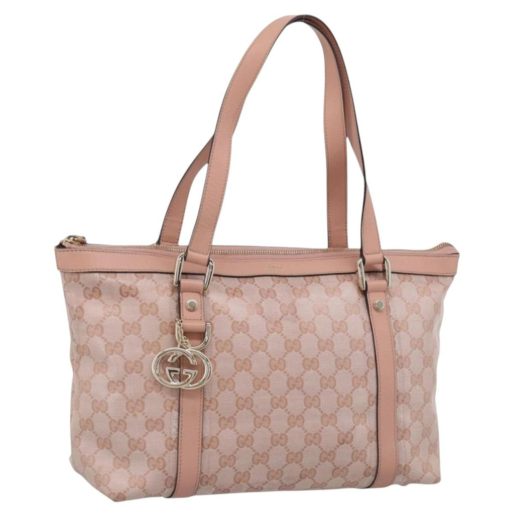GUCCI GG Crystal Tote Bag Coated Canvas Pink Gold 141470 Auth 213177V